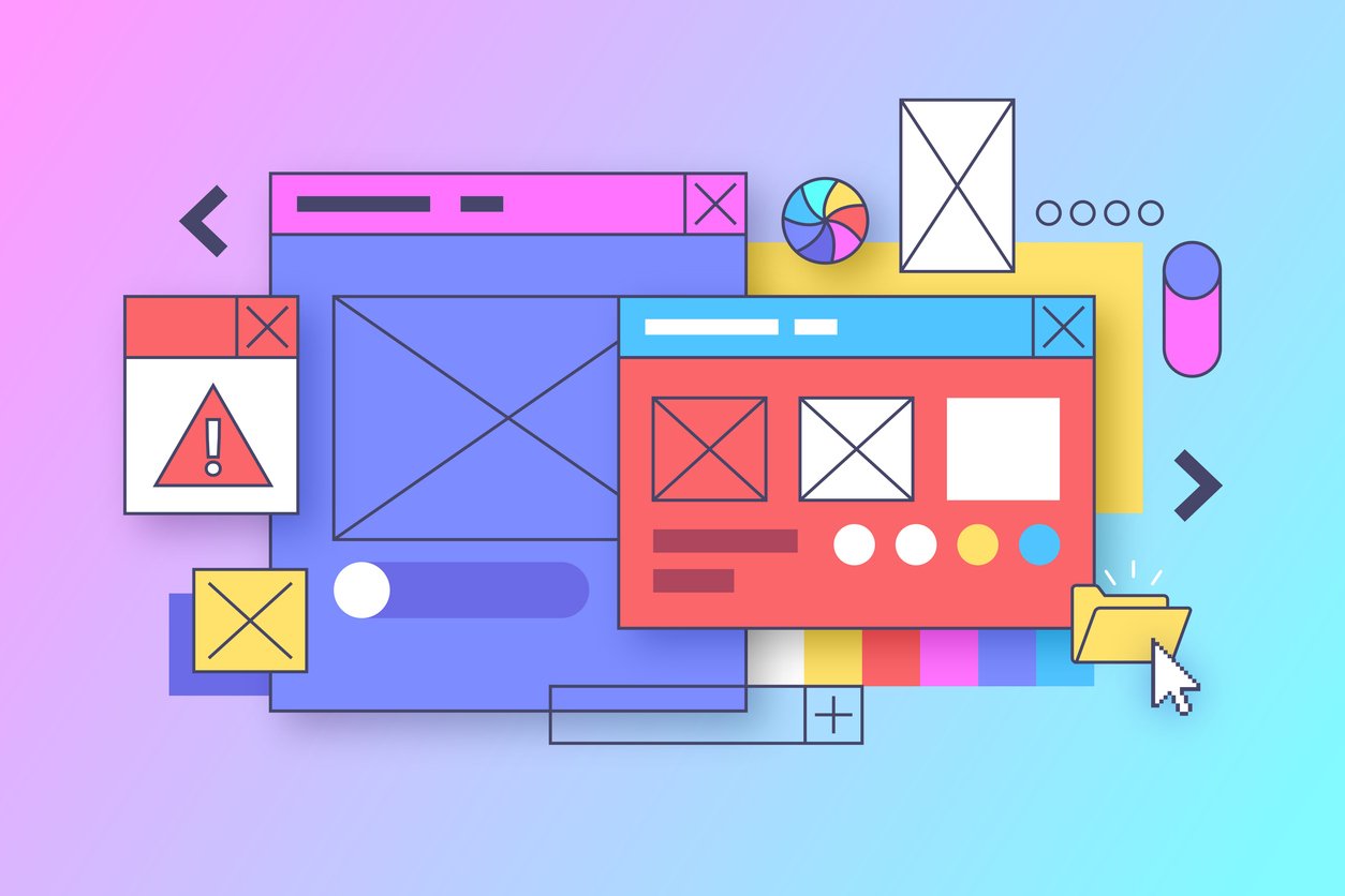 Colorful Retro windows dialog box design element user interface